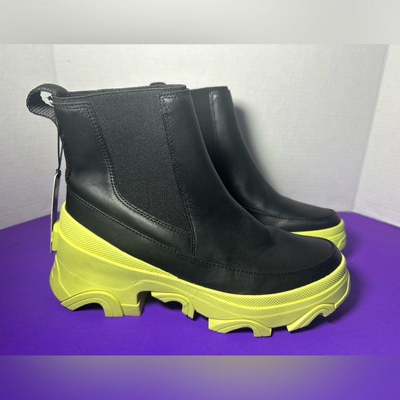NEW Sorel Brex Chelsea Black Weatherproof Leather Boots 8.5 - Picture 2 of 7